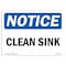 Signmission OSHA Notice, 3.5" Height, Clean Sink Sign, 5" X 3.5", Landscape OS-NS-D-35-L-10627 - alternate 1